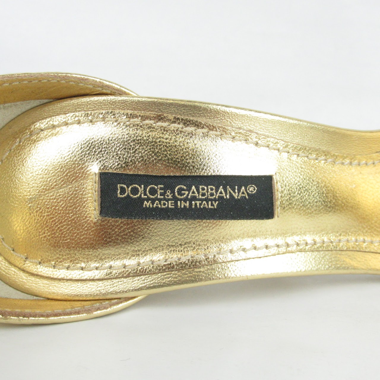 Dolce & Gabbana Metallic DG Heel Sandals