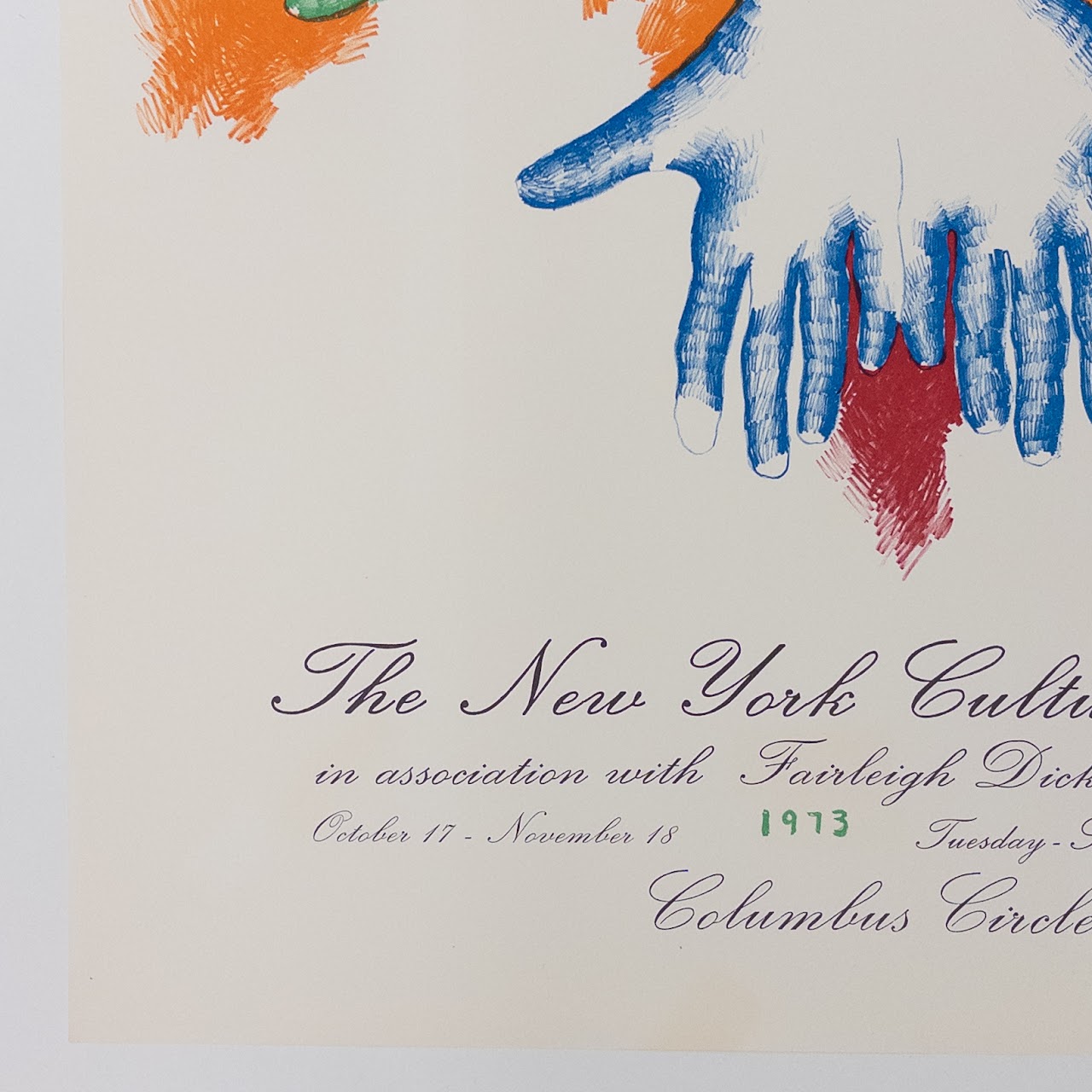 Marisol Escobar Prints Off-Set Lithograph Poster for the New York Cultural Center 1973