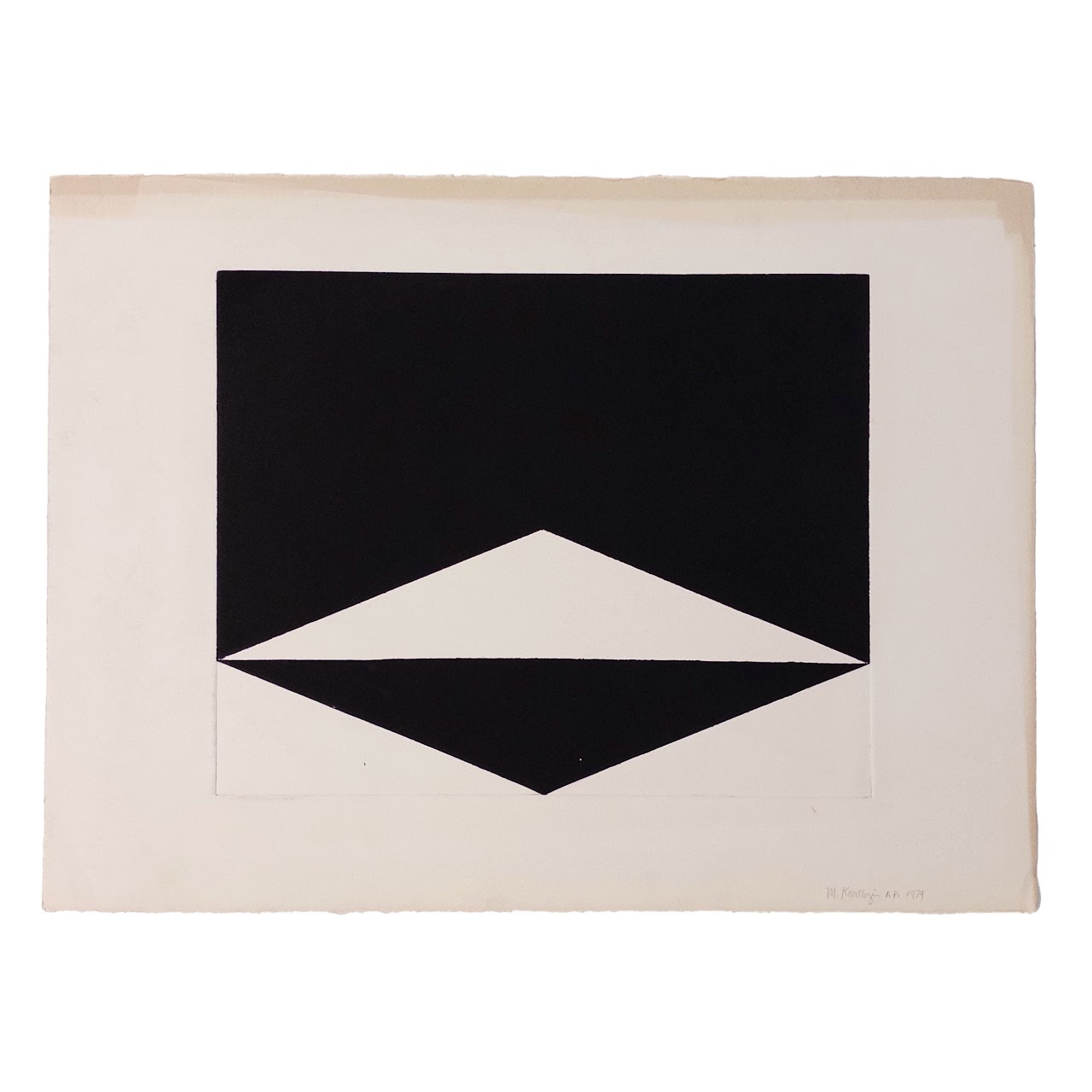 Signed Modernist Shape Study Aquatint