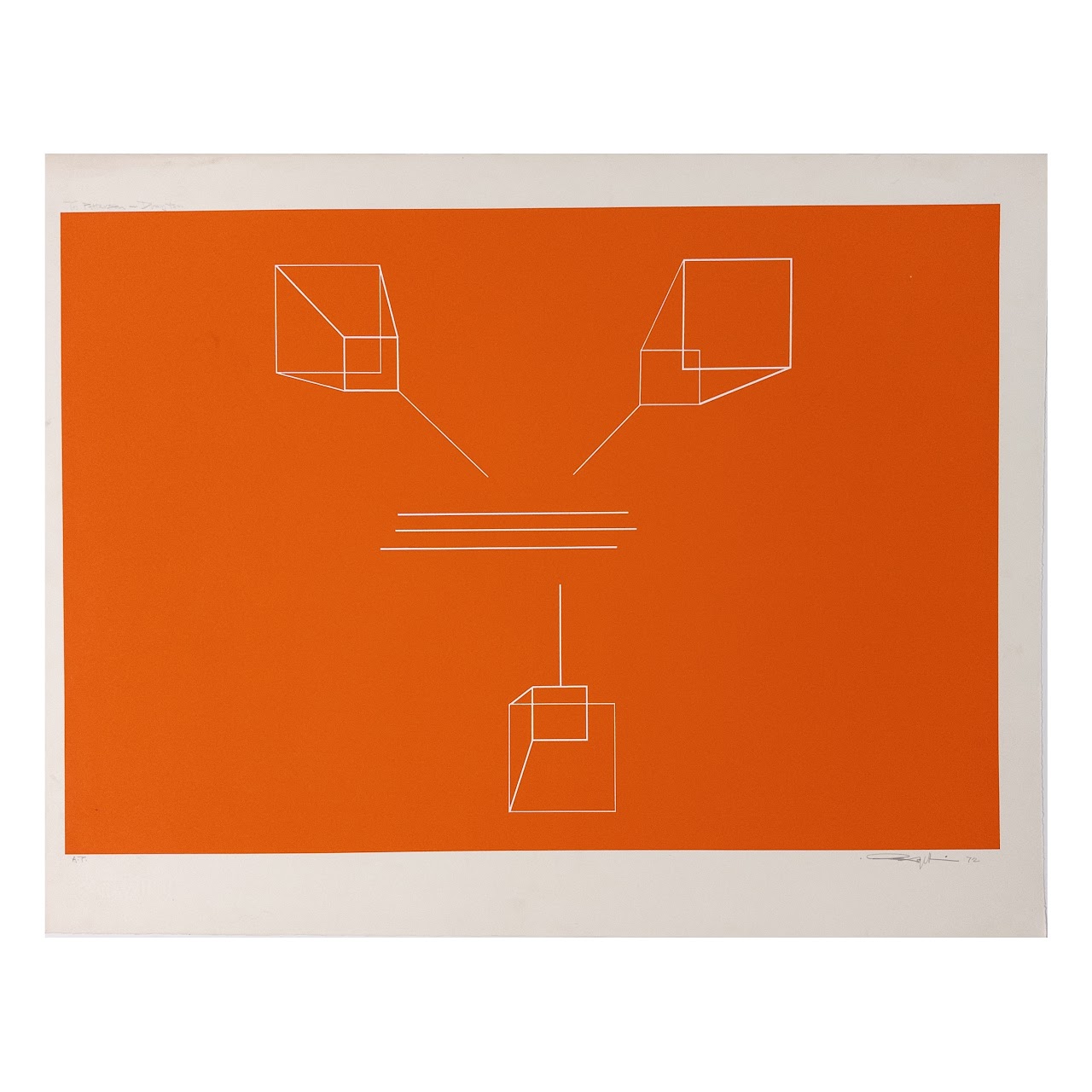 Signed Geometric Study Lithograph