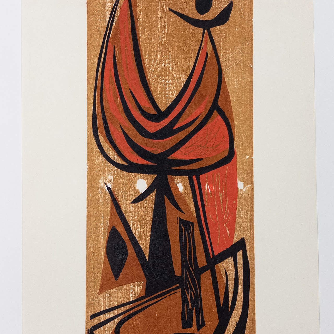 Seong Moy 'Girl Juggling' Woodcut Etching in Color