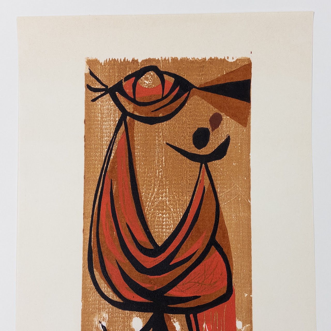 Seong Moy 'Girl Juggling' Woodcut Etching in Color