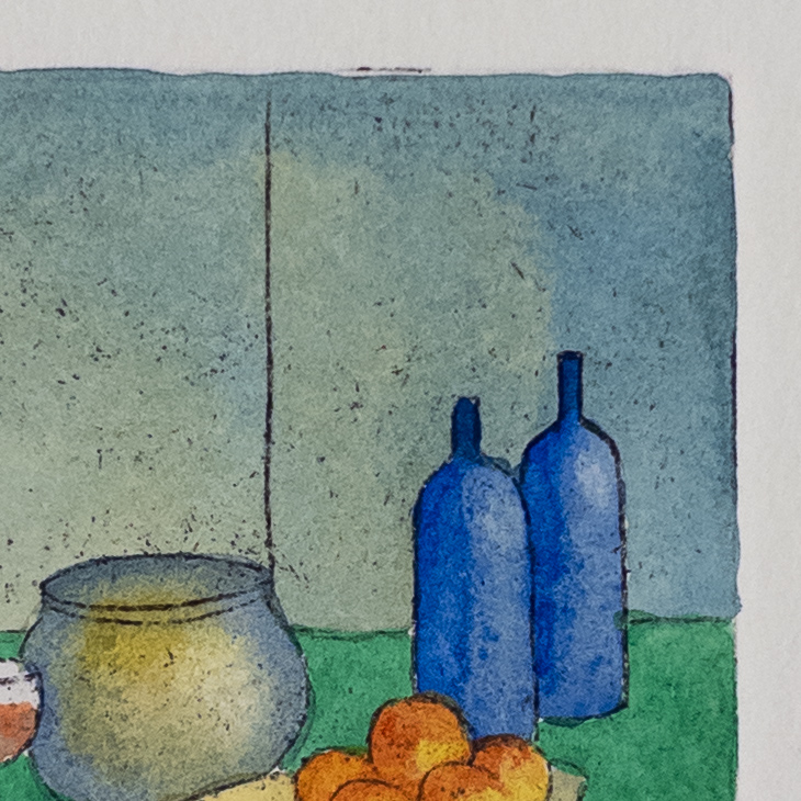 Danielle Desplan 'A Still Life in Blue' Etching in Color