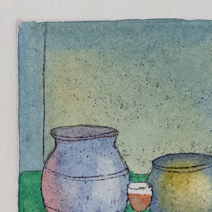 Danielle Desplan 'A Still Life in Blue' Etching in Color