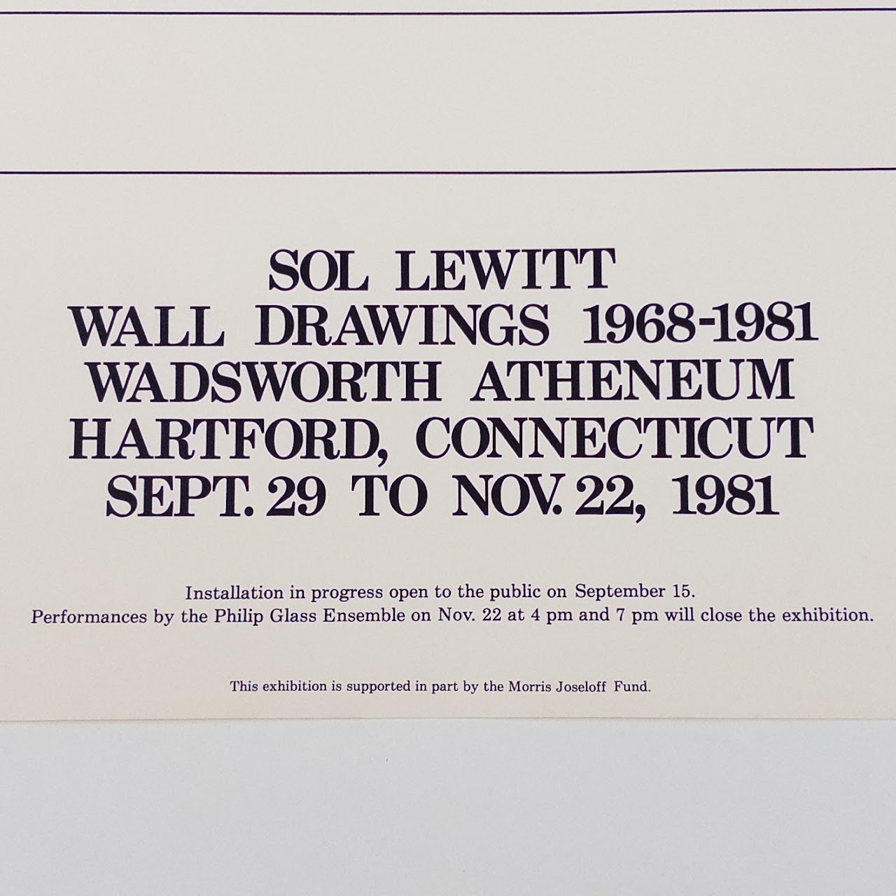 Sol Lewitt Wall Drawings 1968-1981 Gallery Show Off-Set Lithograph Poster