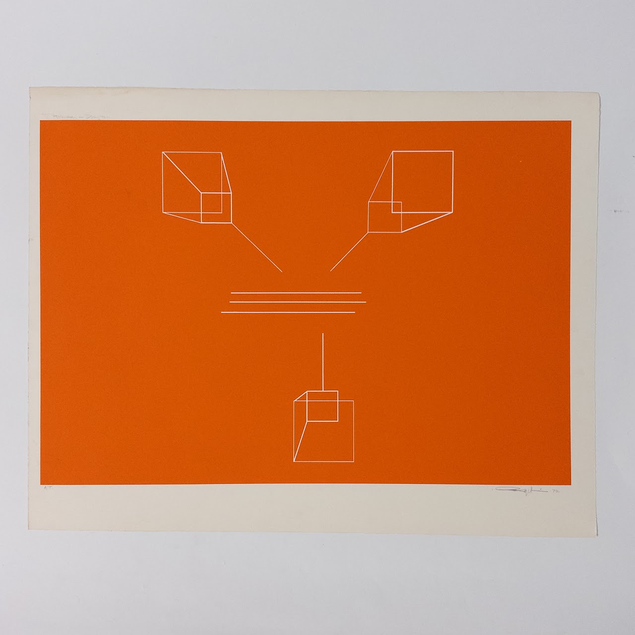 Signed Geometric Study Lithograph