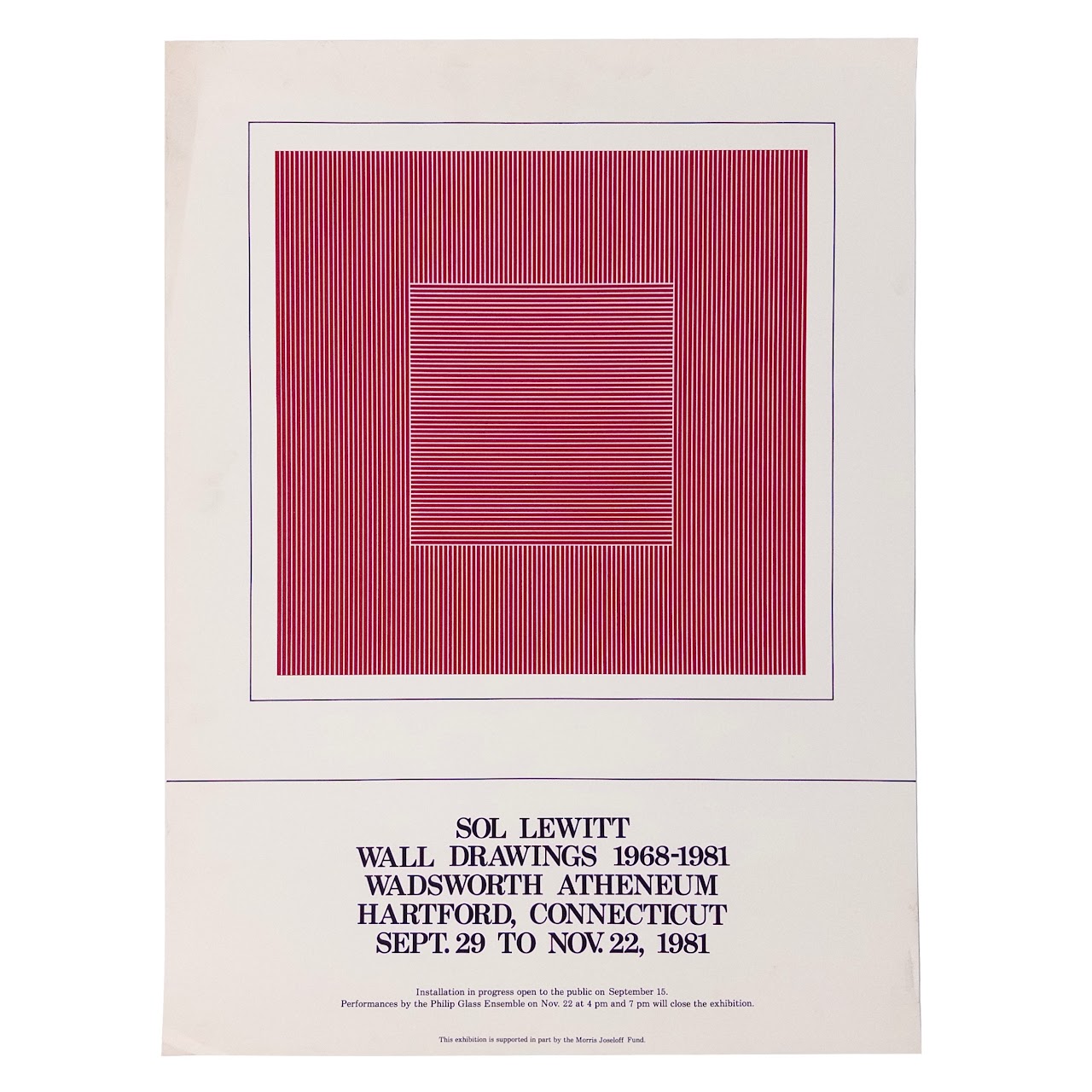 Sol Lewitt Wall Drawings 1968-1981 Gallery Show Off-Set Lithograph Poster