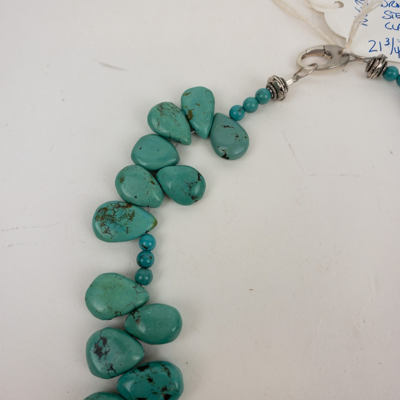 Turquoise & Sterling Silver Teardrop Necklace