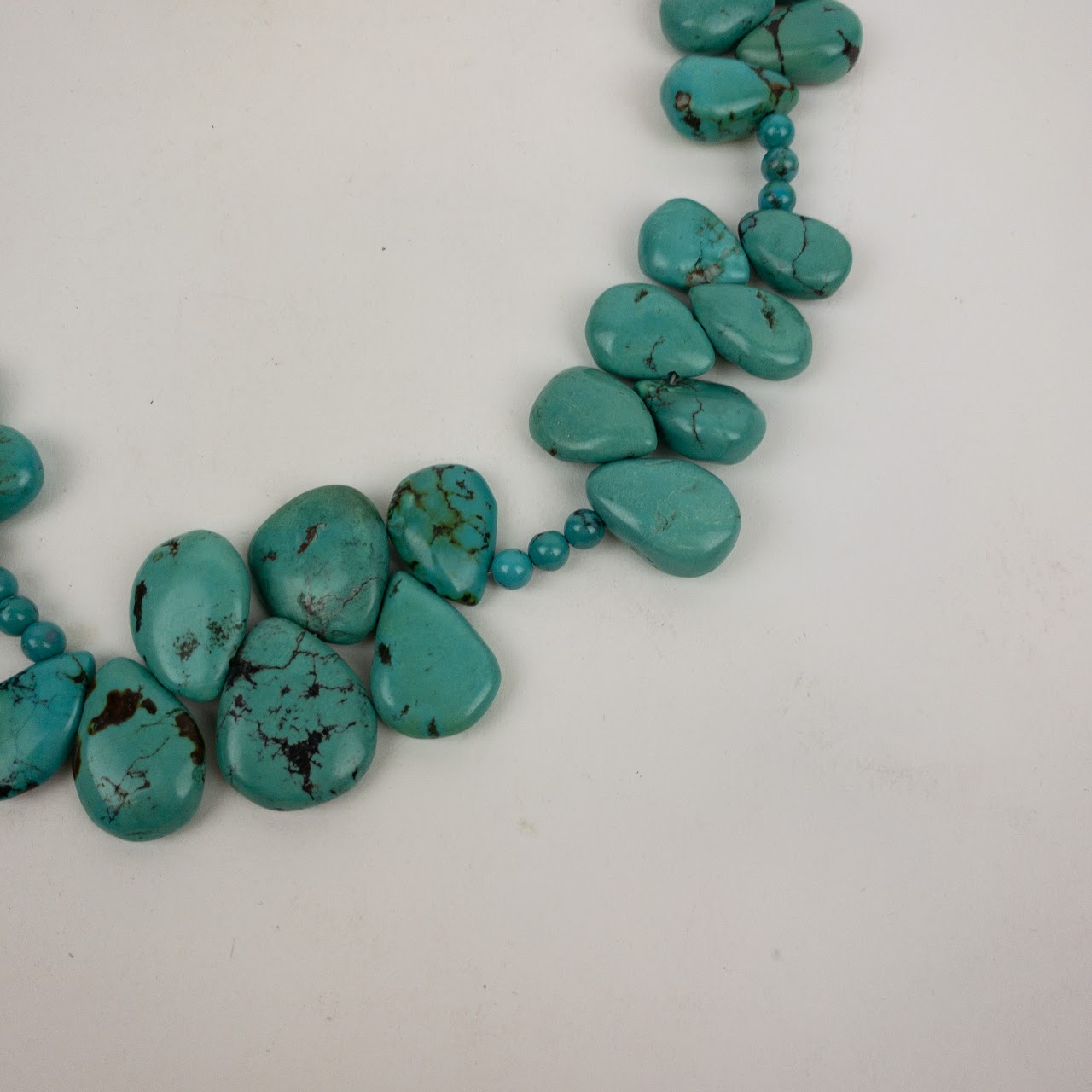 Turquoise & Sterling Silver Teardrop Necklace