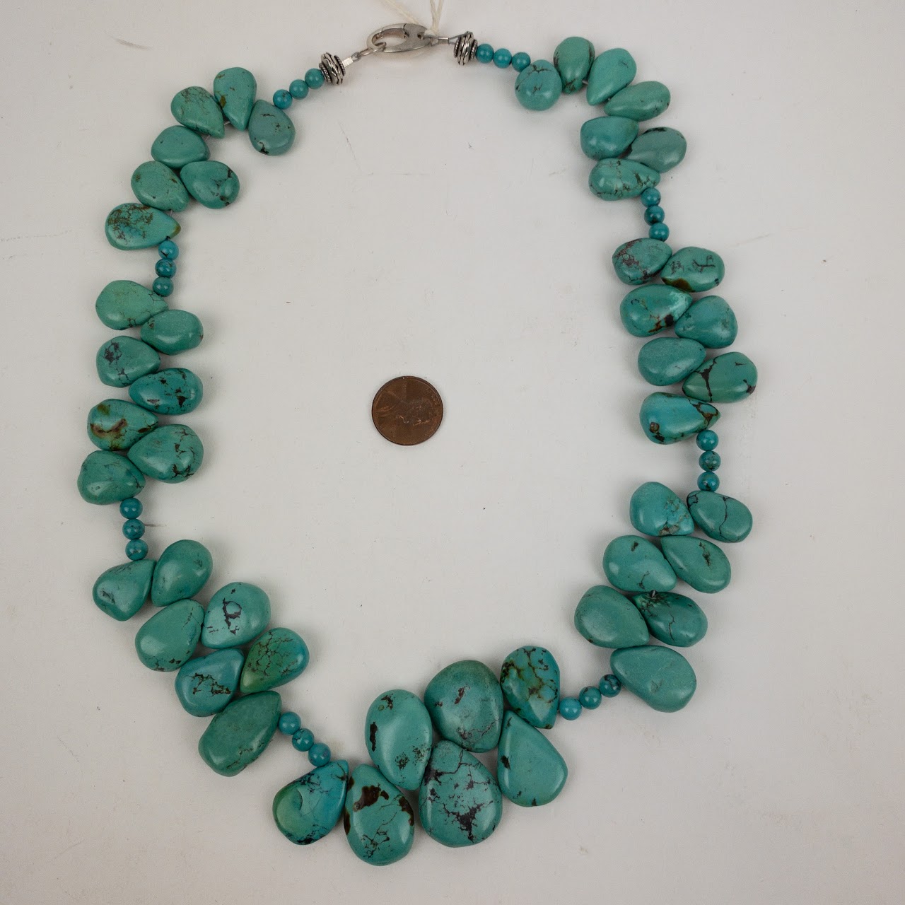 Turquoise & Sterling Silver Teardrop Necklace