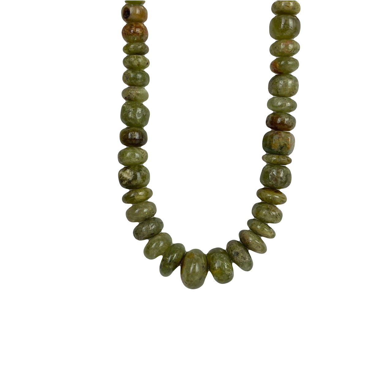 Green Grossular Garnet & 18K Gold Necklace