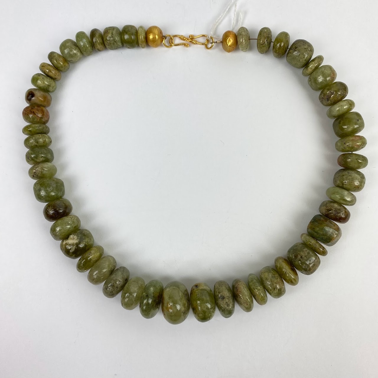 Green Grossular Garnet & 18K Gold Necklace