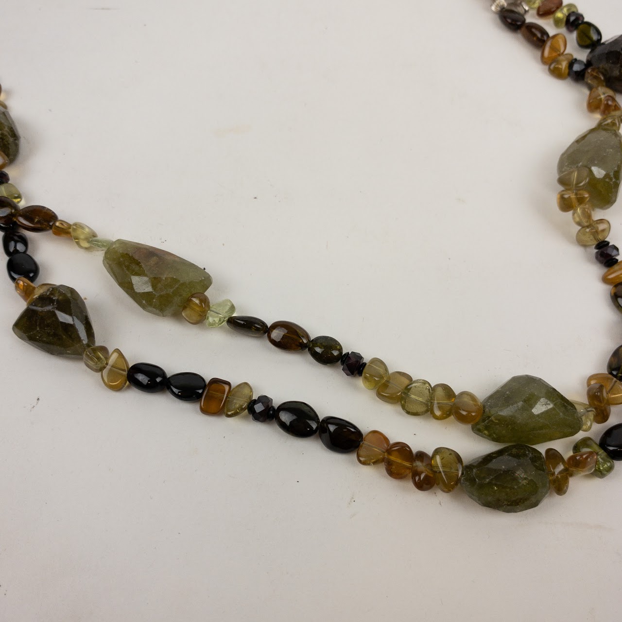 Green Garnet, Tourmaline,  Apatite & Sterling Silver Necklace