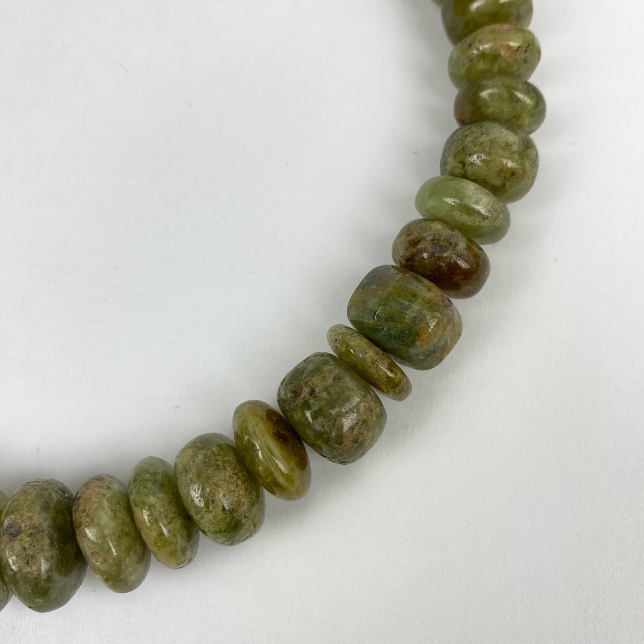 Green Grossular Garnet & 18K Gold Necklace