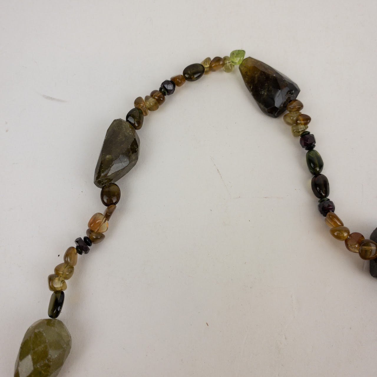 Green Garnet, Tourmaline,  Apatite & Sterling Silver Necklace