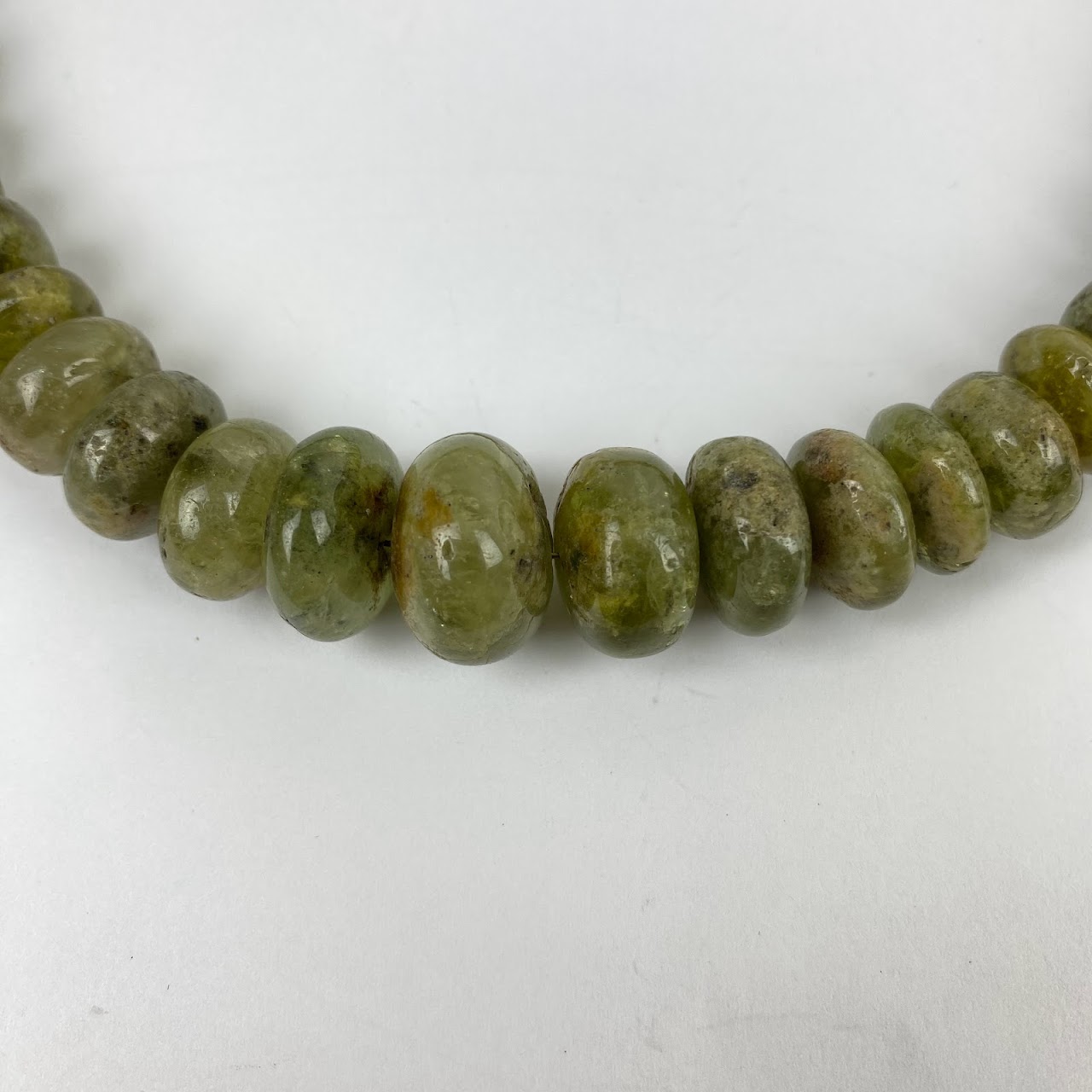 Green Grossular Garnet & 18K Gold Necklace