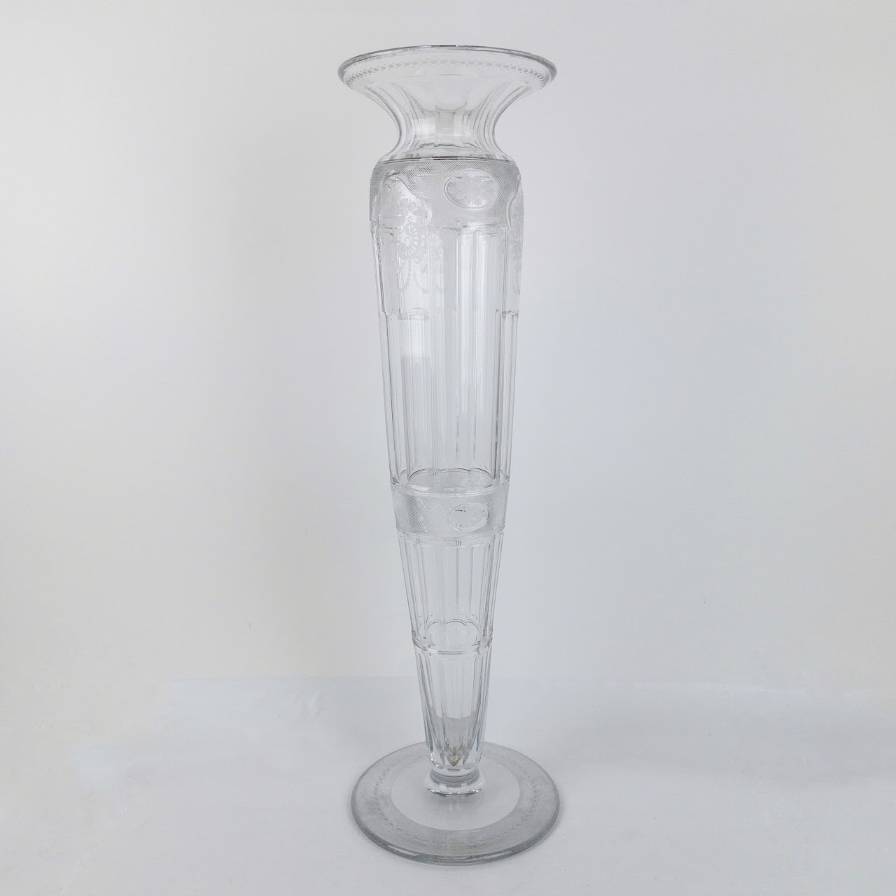 Cut Crystal Vintage 25" Flower Vase