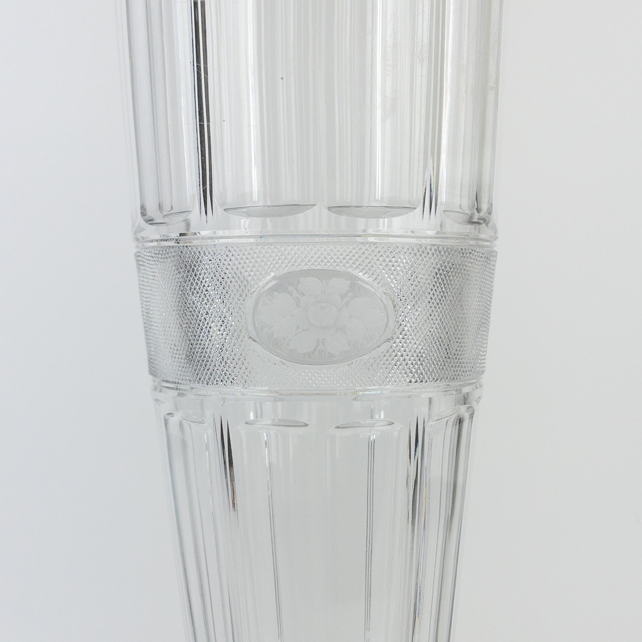 Cut Crystal Vintage 25" Flower Vase