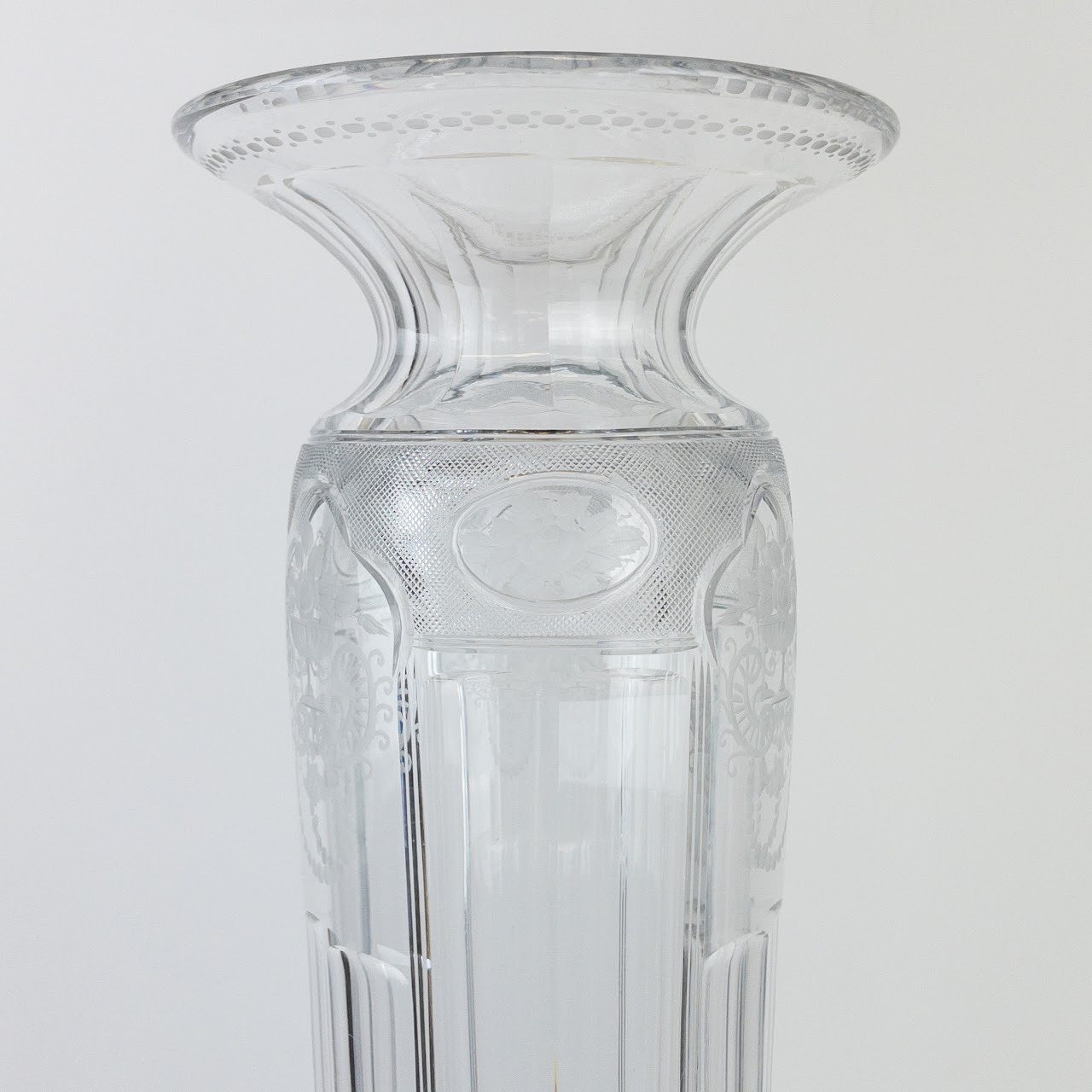 Cut Crystal Vintage 25" Flower Vase