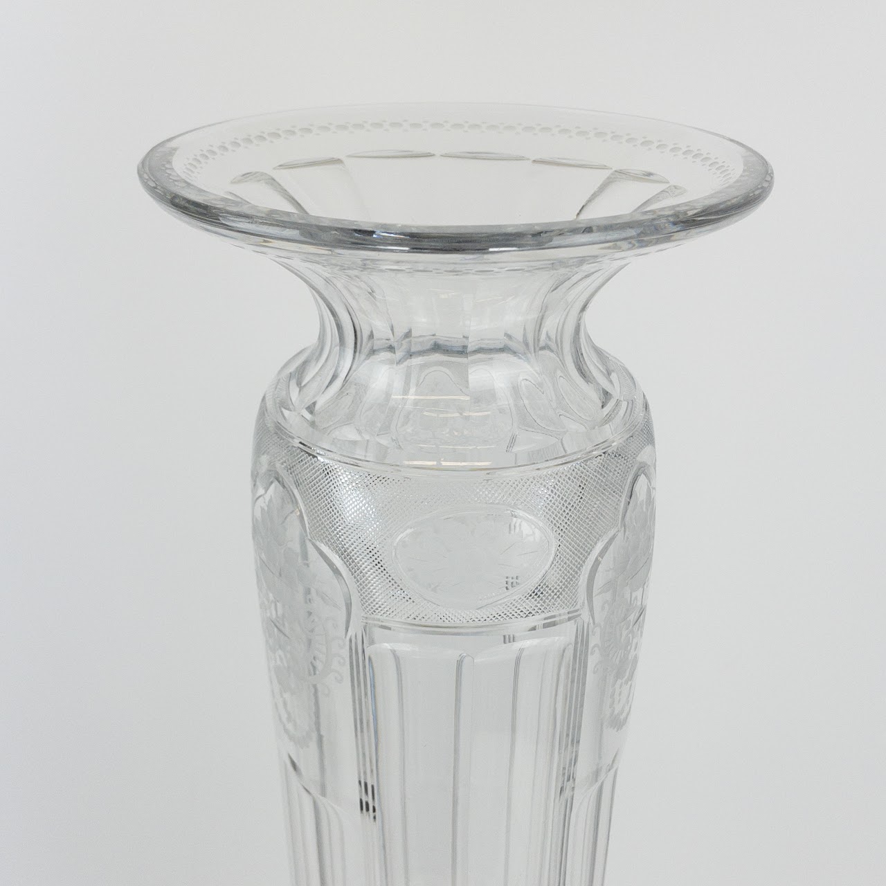 Cut Crystal Vintage 25" Flower Vase