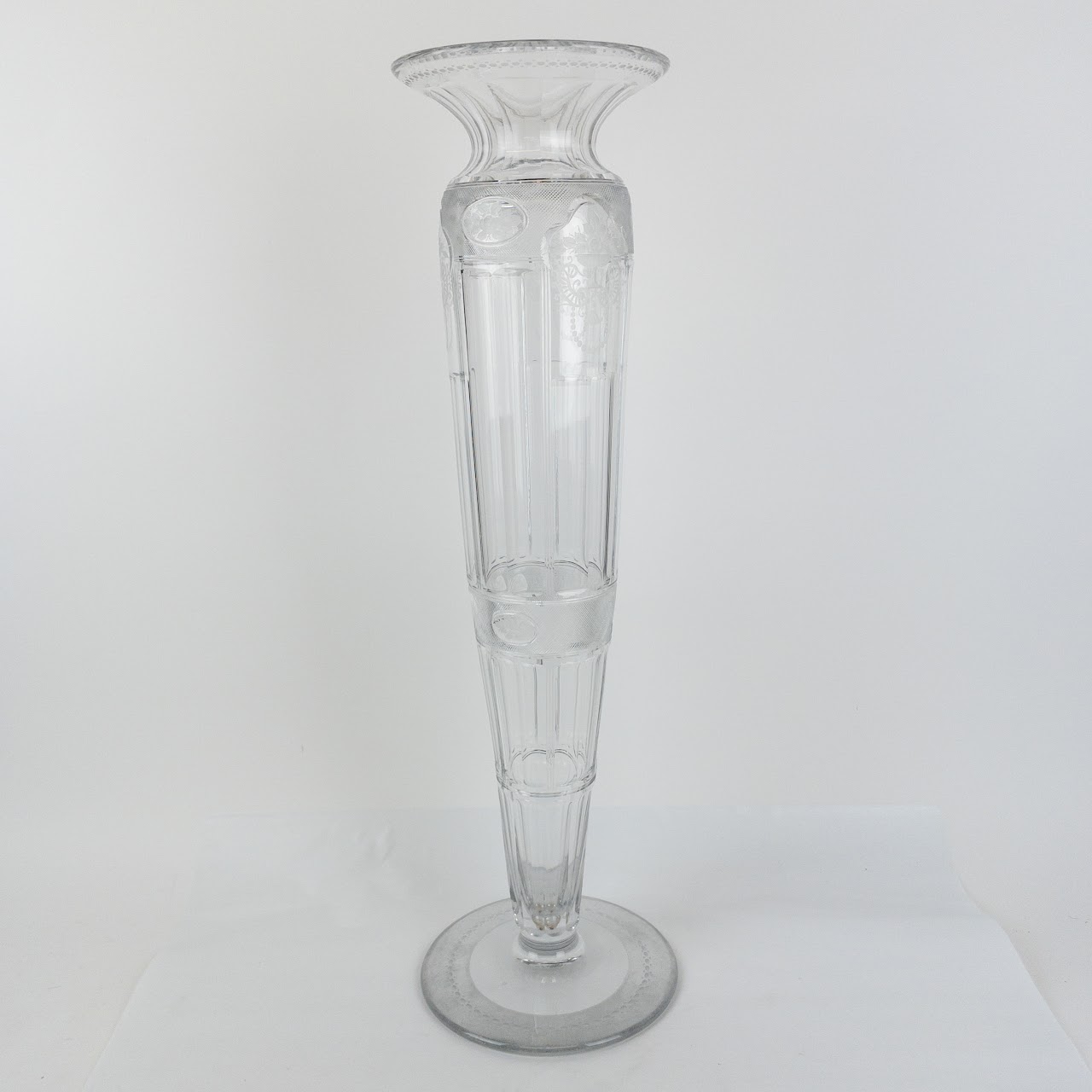 Cut Crystal Vintage 25" Flower Vase