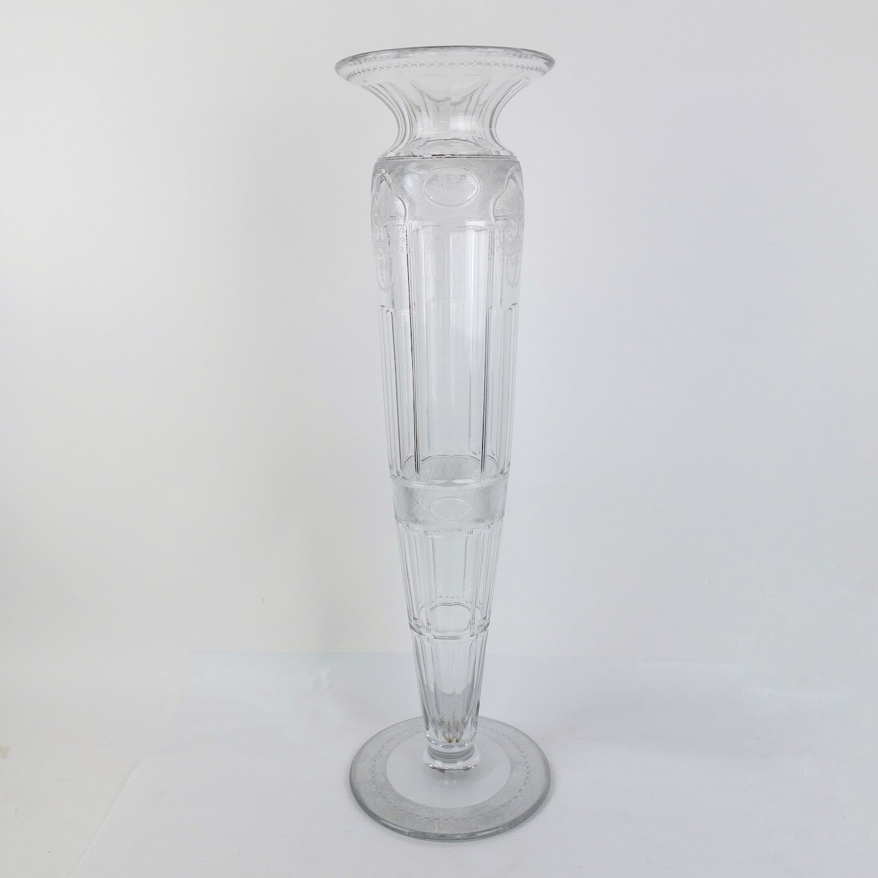 Cut Crystal Vintage 25" Flower Vase