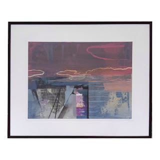 Signed Abstract Expressionist 'Clouds' Monotype