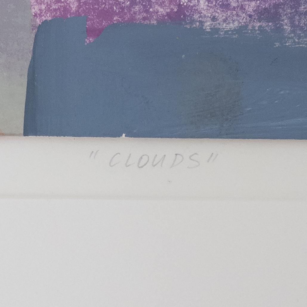 Signed Abstract Expressionist 'Clouds' Monotype