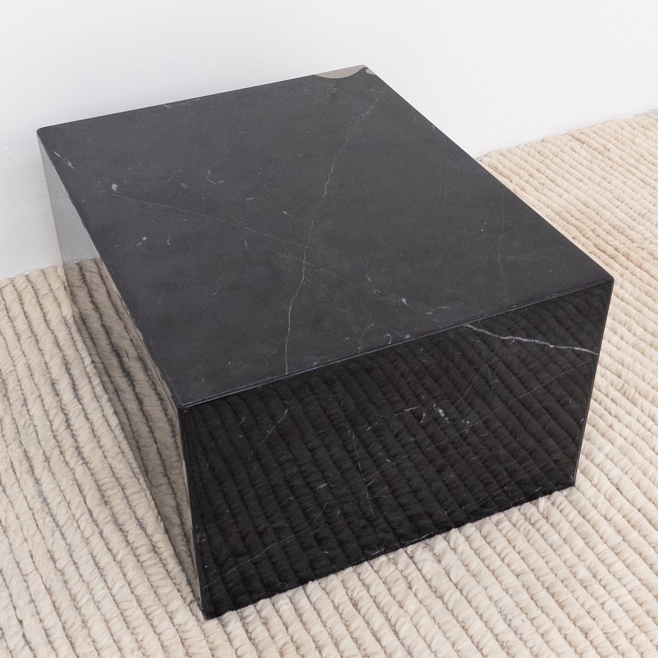 Black Marble Accent Table Pair