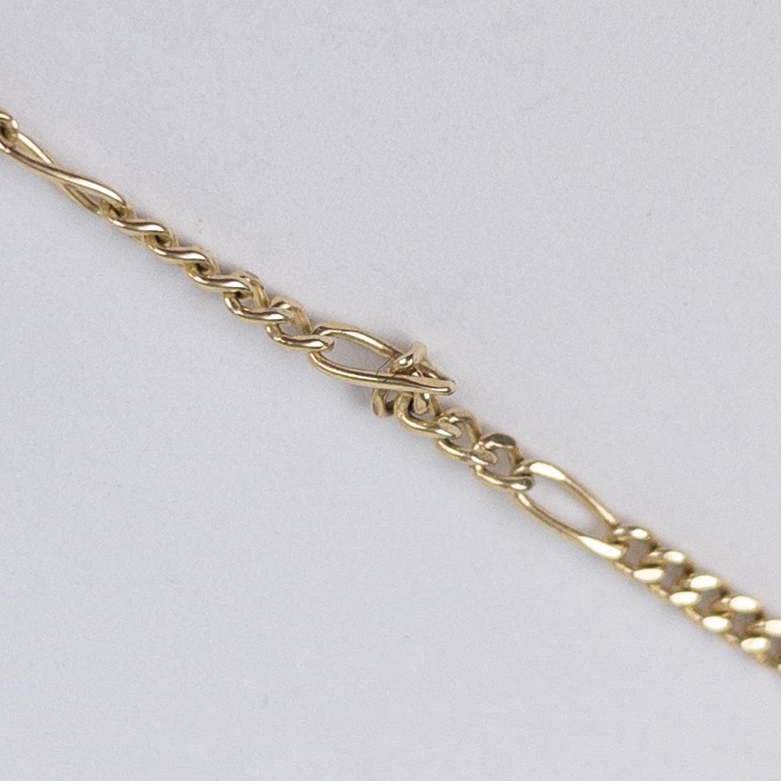 14K Gold Figaro Chain Necklace