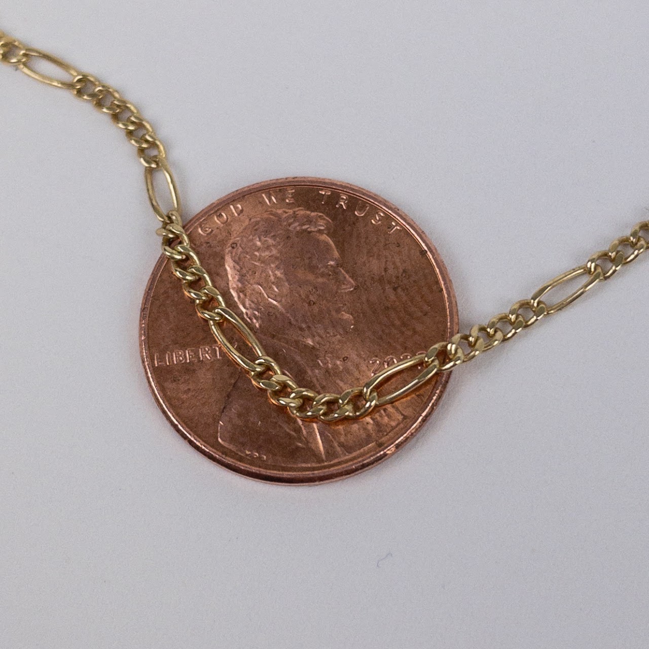 14K Gold Figaro Chain Necklace