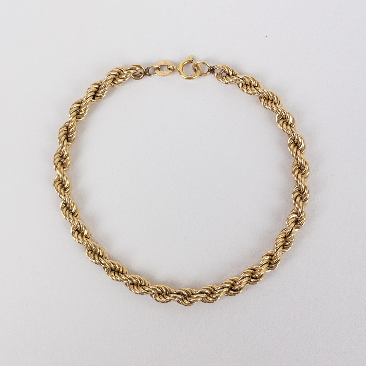 14K Gold Rope Chain Bracelet #1