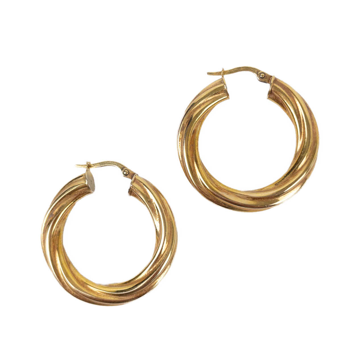 14k Gold Fluted Hoop Earrings