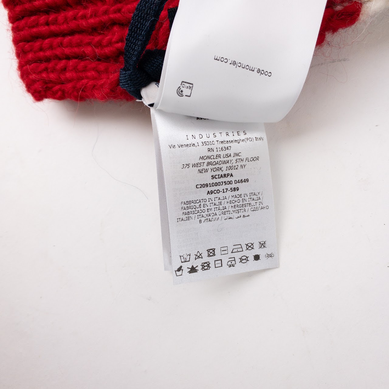 Moncler Wide Knit Scarf with Tags