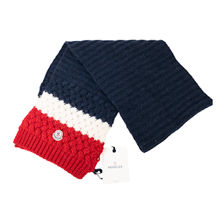 Moncler Wide Knit Scarf with Tags