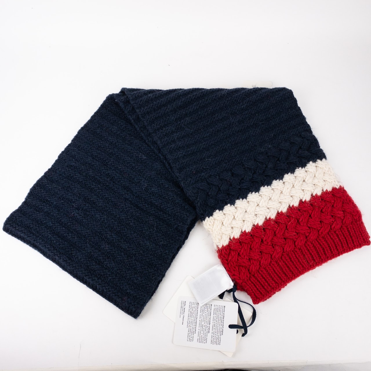 Moncler Wide Knit Scarf with Tags