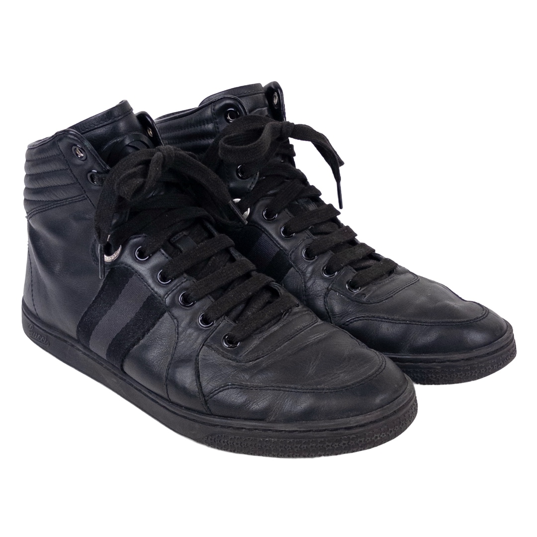 Gucci Viaggio Web Detail High Top Sneakers