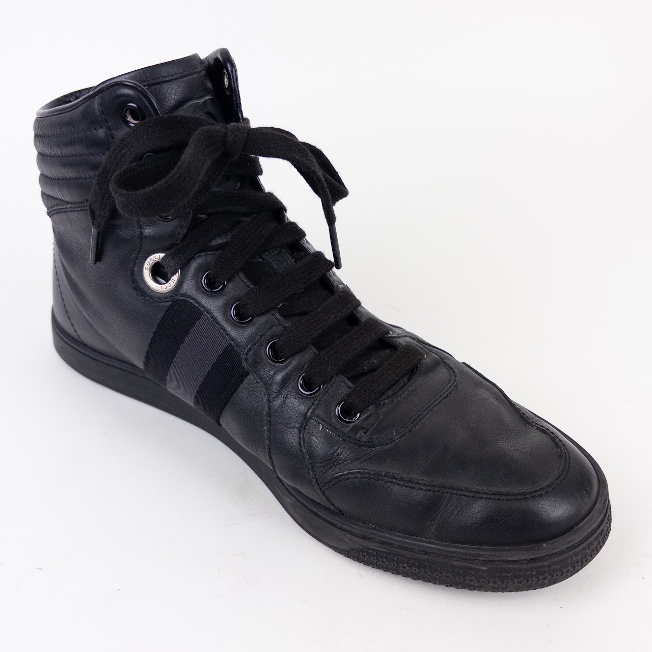 Gucci Viaggio Web Detail High Top Sneakers