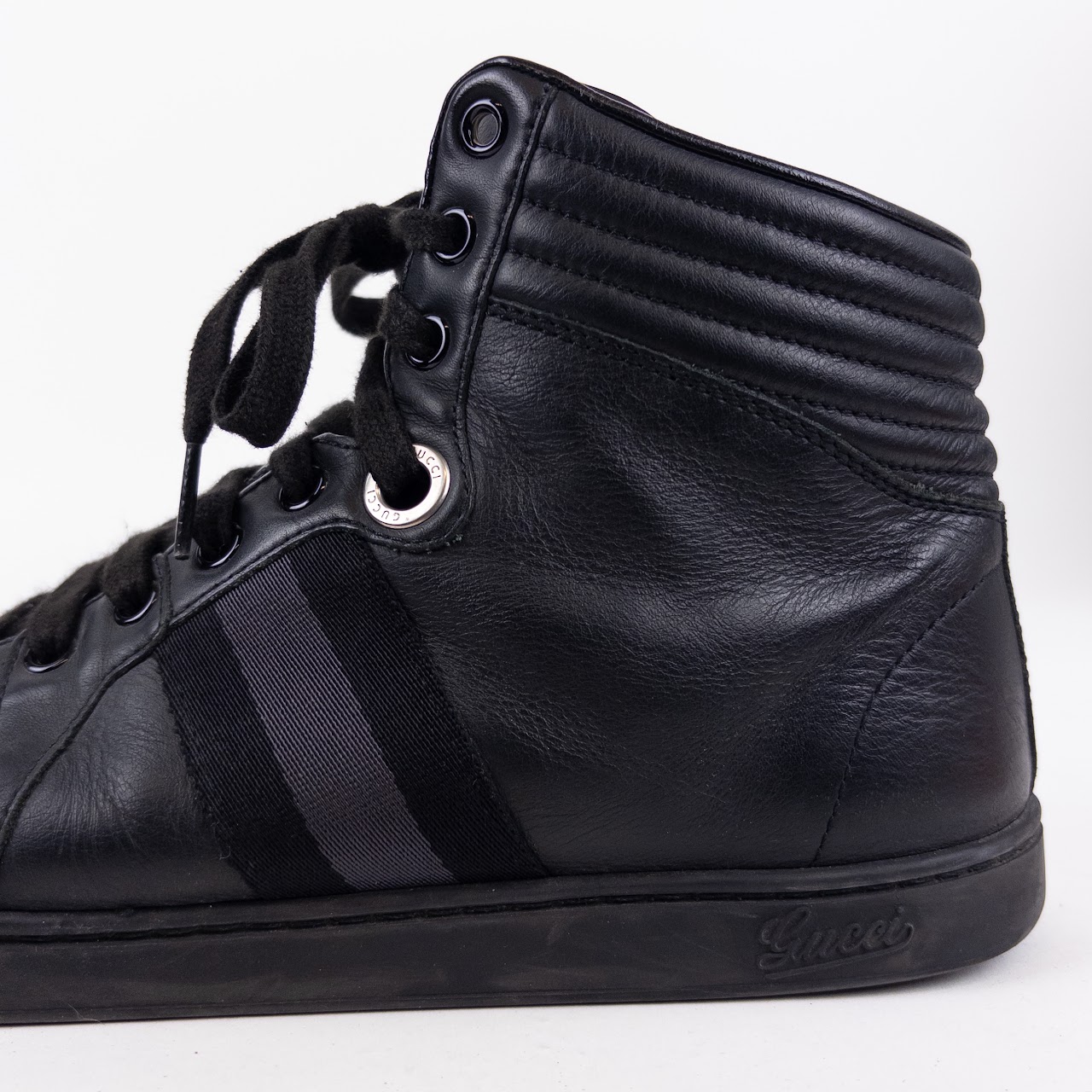 Gucci Viaggio Web Detail High Top Sneakers