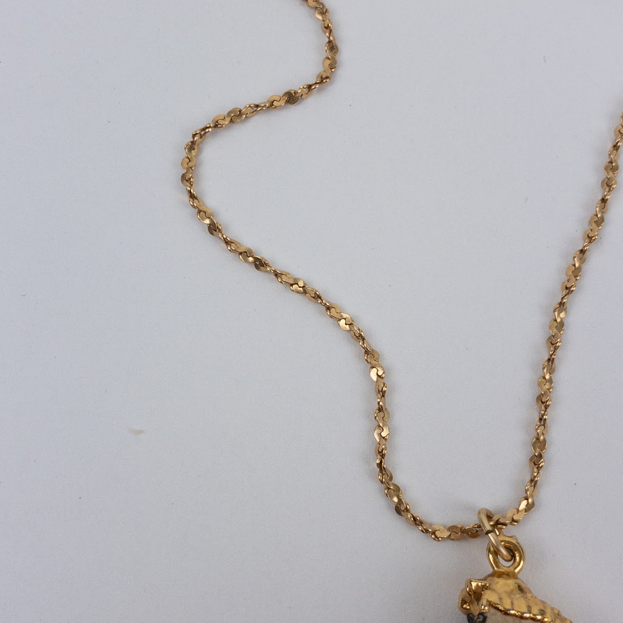 14K Gold Seashell Fossil Necklace