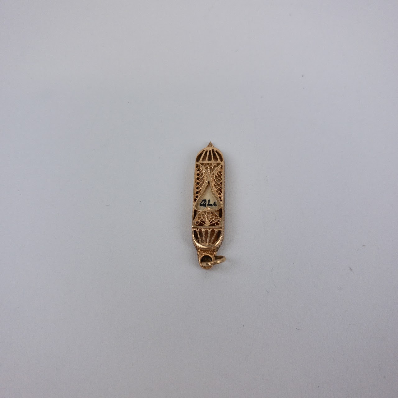 14K Gold Mezuzah Pendant