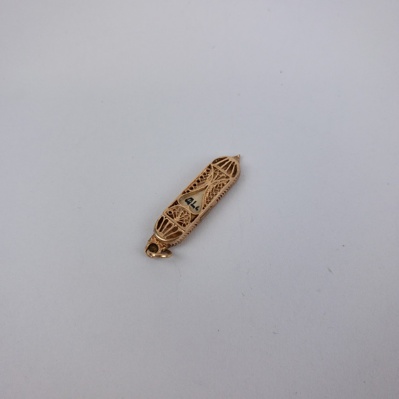 14K Gold Mezuzah Pendant