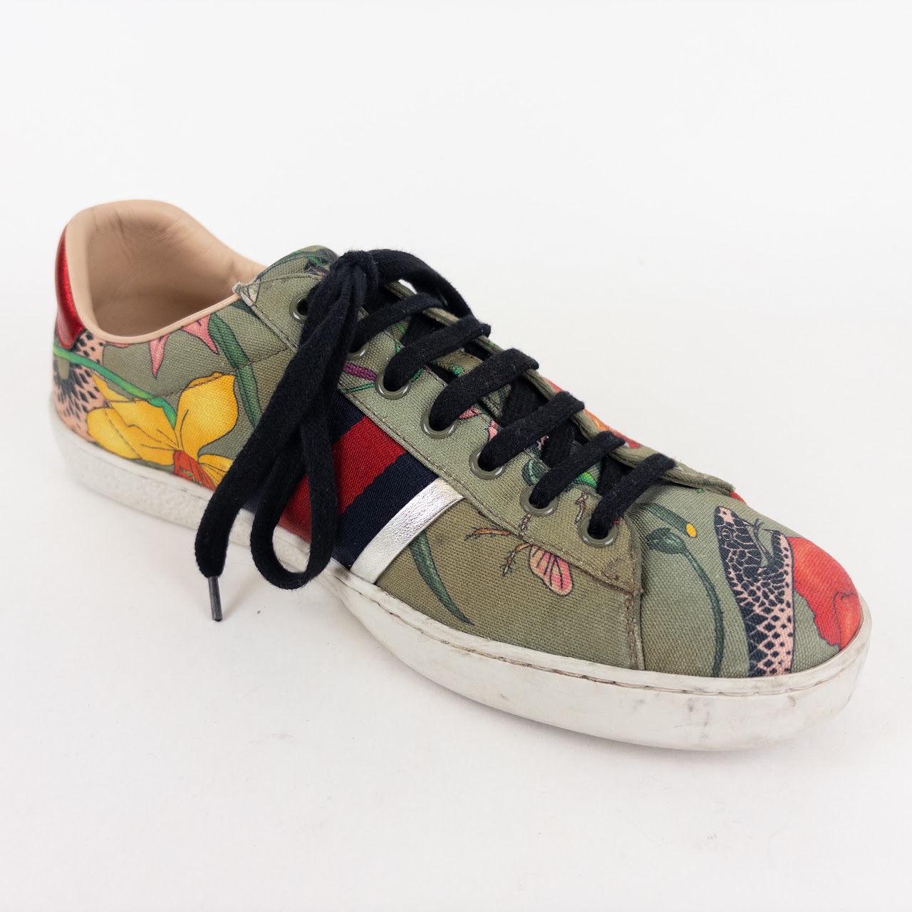 Gucci Ace Flora Snake Canvas Sneakers