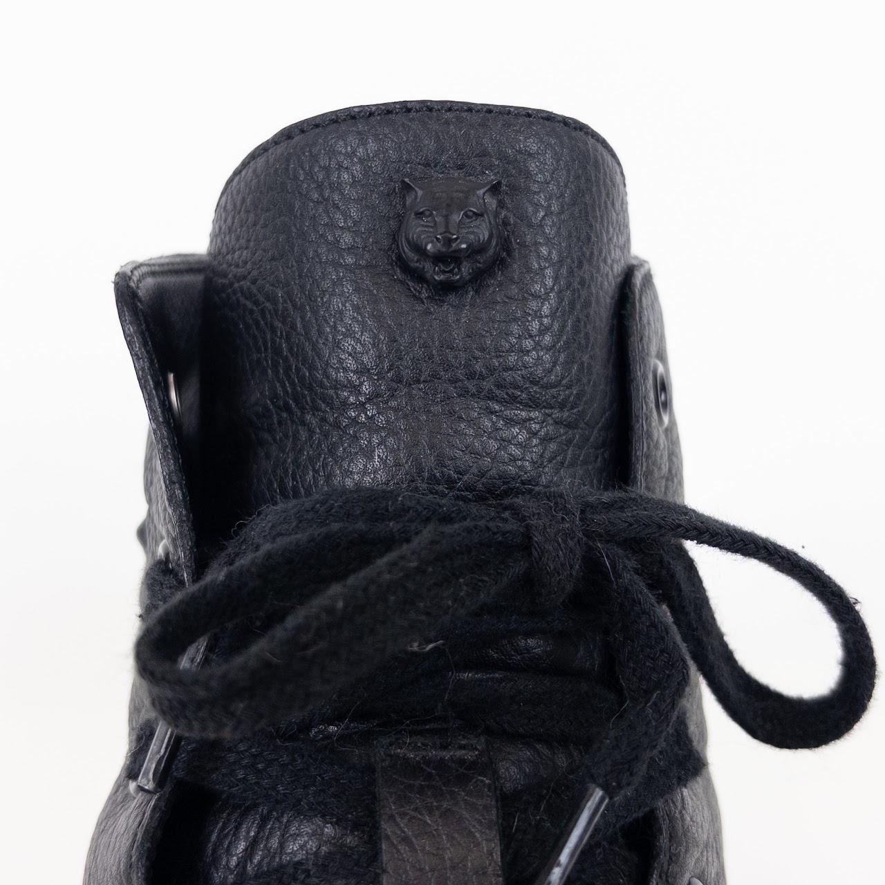 Gucci GG Leather Snake Embossed High Top Sneakers