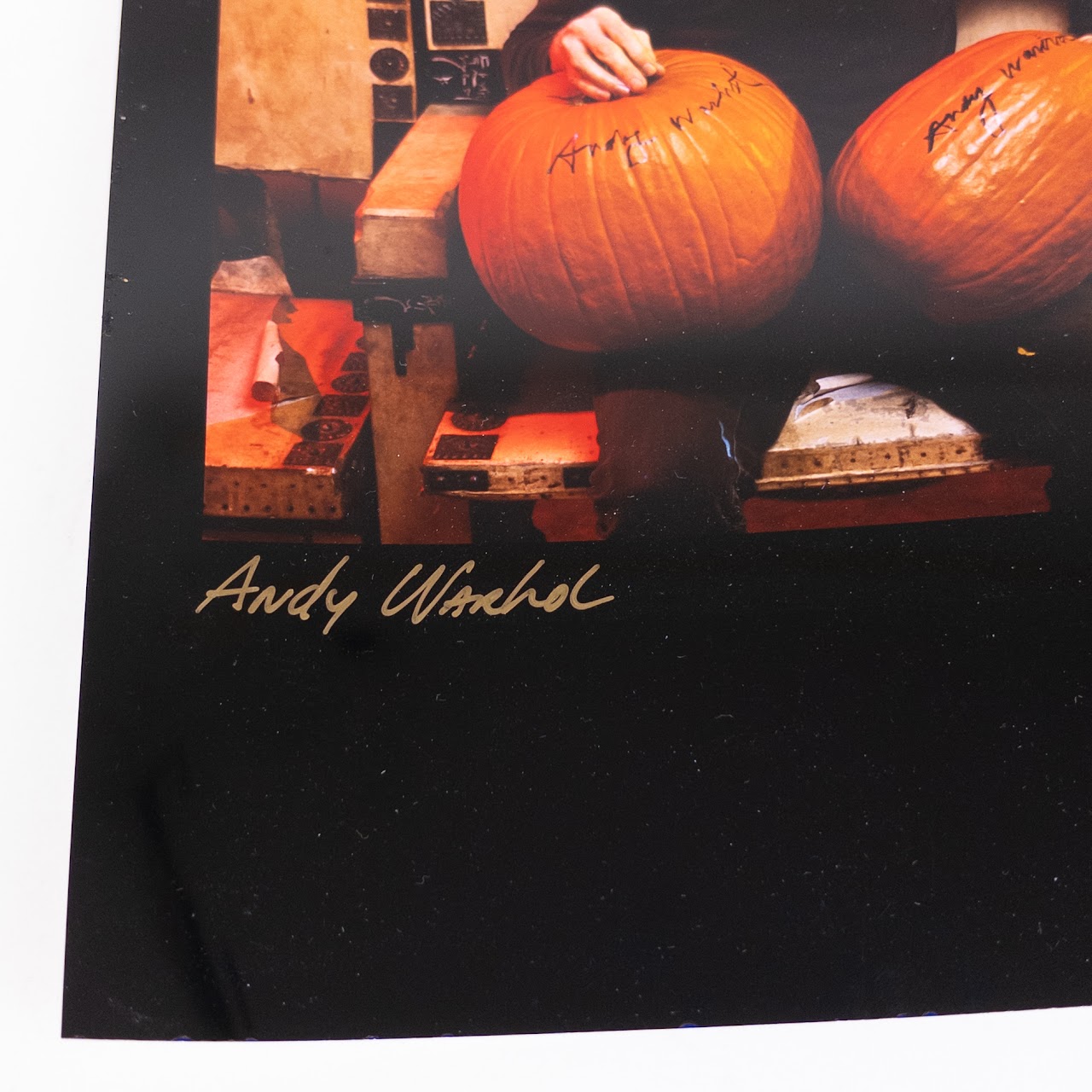 Mario Ruiz  " Andy Warhol with Pumpkins" Photograph