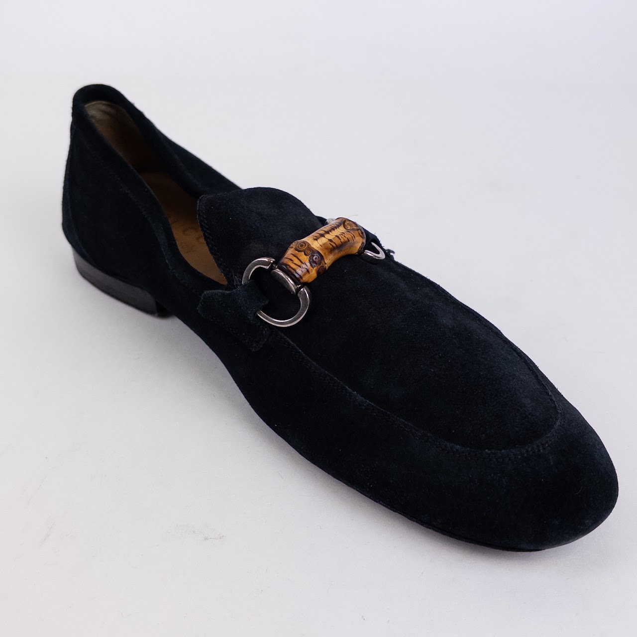 Gucci Bamboo Bit Suede Loafers