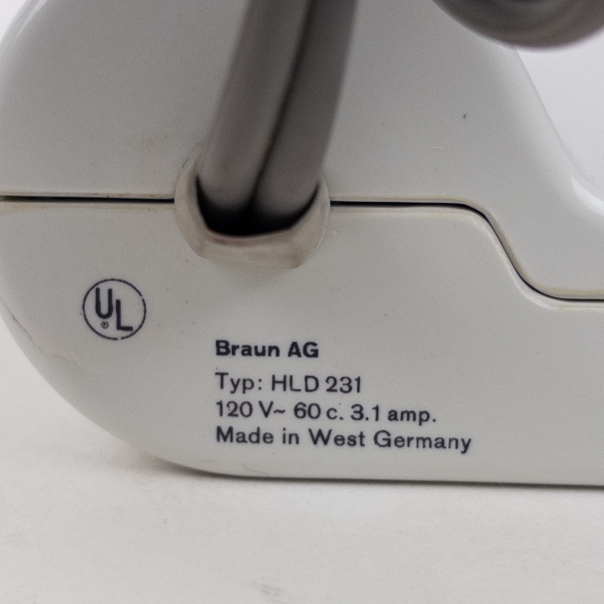 Braun HLD-231 Vintage Travel Hair Dryer Dieter Rams