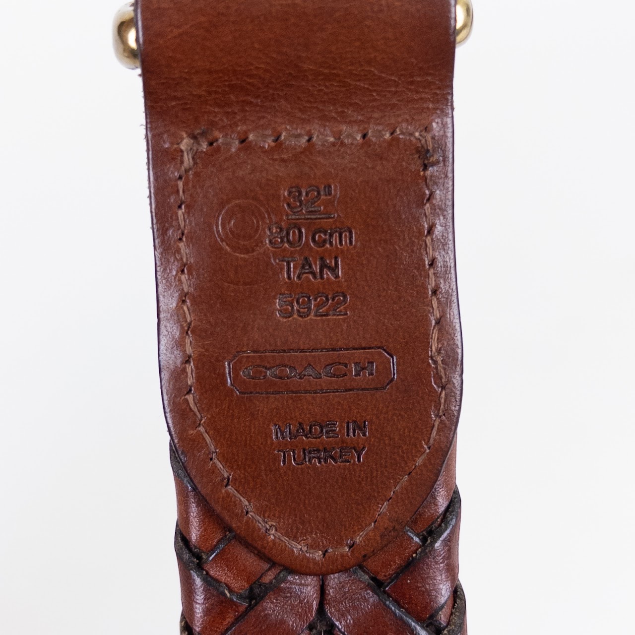 Coach Woven Leather Strap Belt