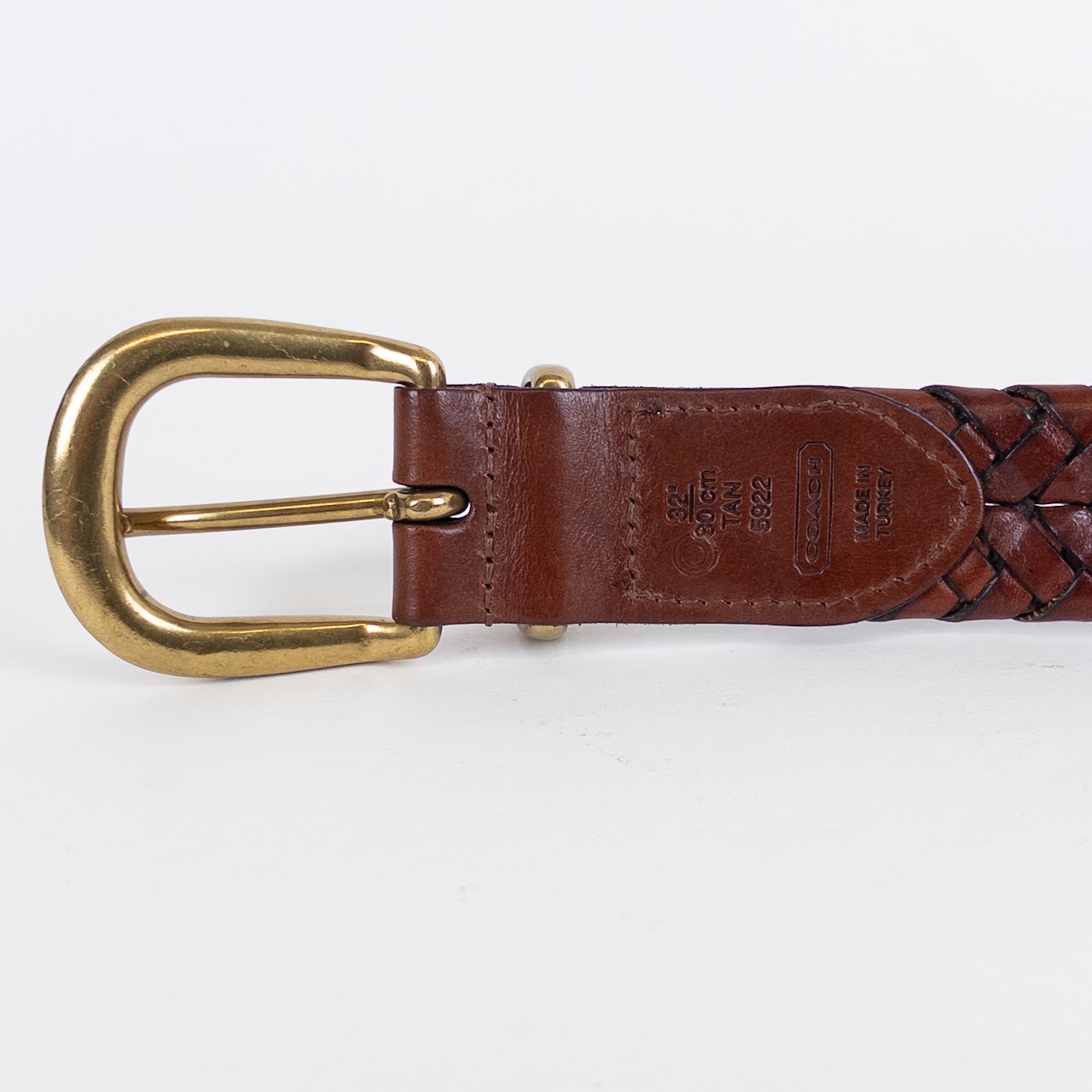 Coach Woven Leather Strap Belt