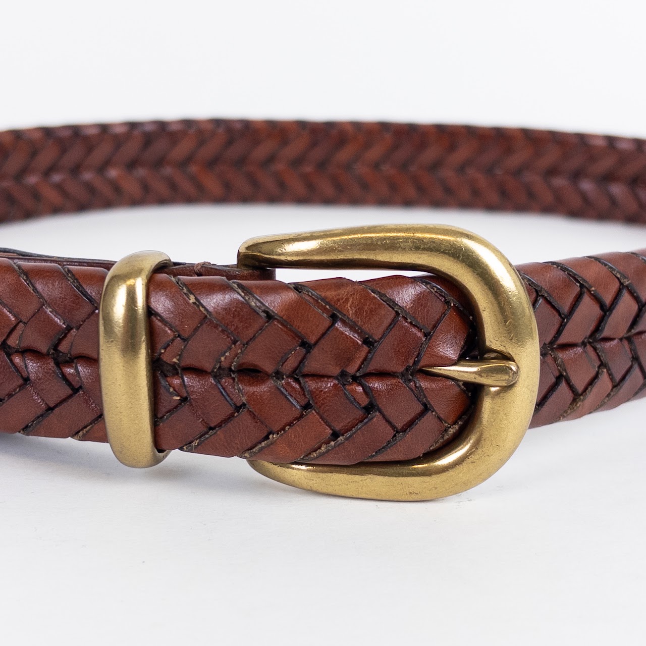 Coach Woven Leather Strap Belt